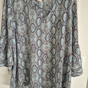 Oddy Women's Snakeskin Print Tunic 3X